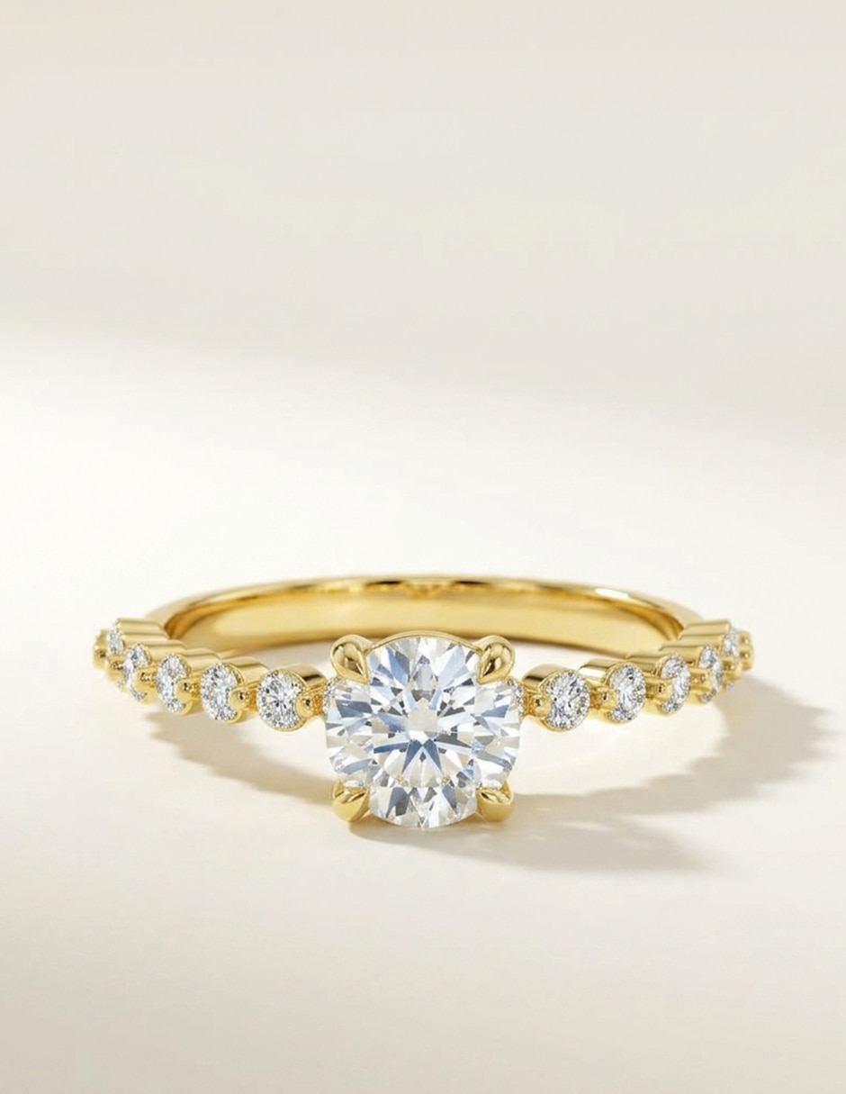 Anillo de compromiso de oro 14 k Amore Mio zirconia cúbica