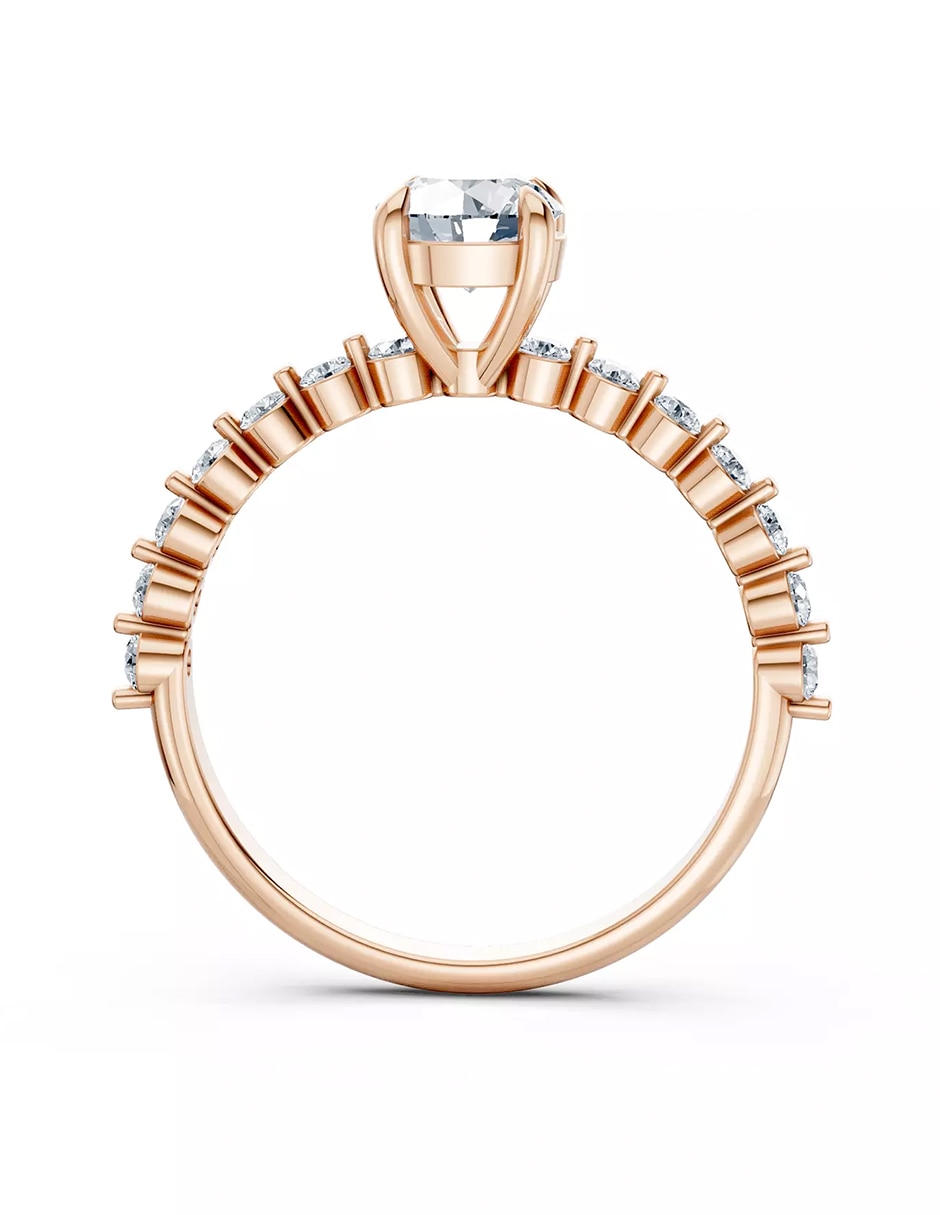 Anillo de compromiso de oro 14 k zirconia cúbica 3