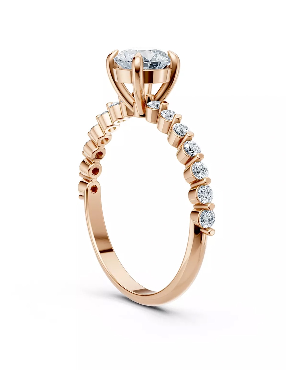Anillo de compromiso de oro 14 k zirconia cúbica 4
