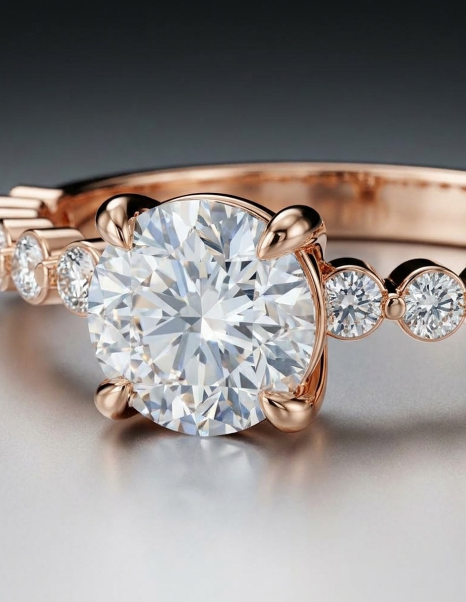 Anillo de compromiso de oro 14 k zirconia cúbica 5