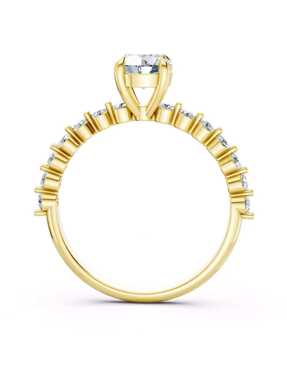 Anillo de compromiso de oro 18 k zirconia cúbica 3