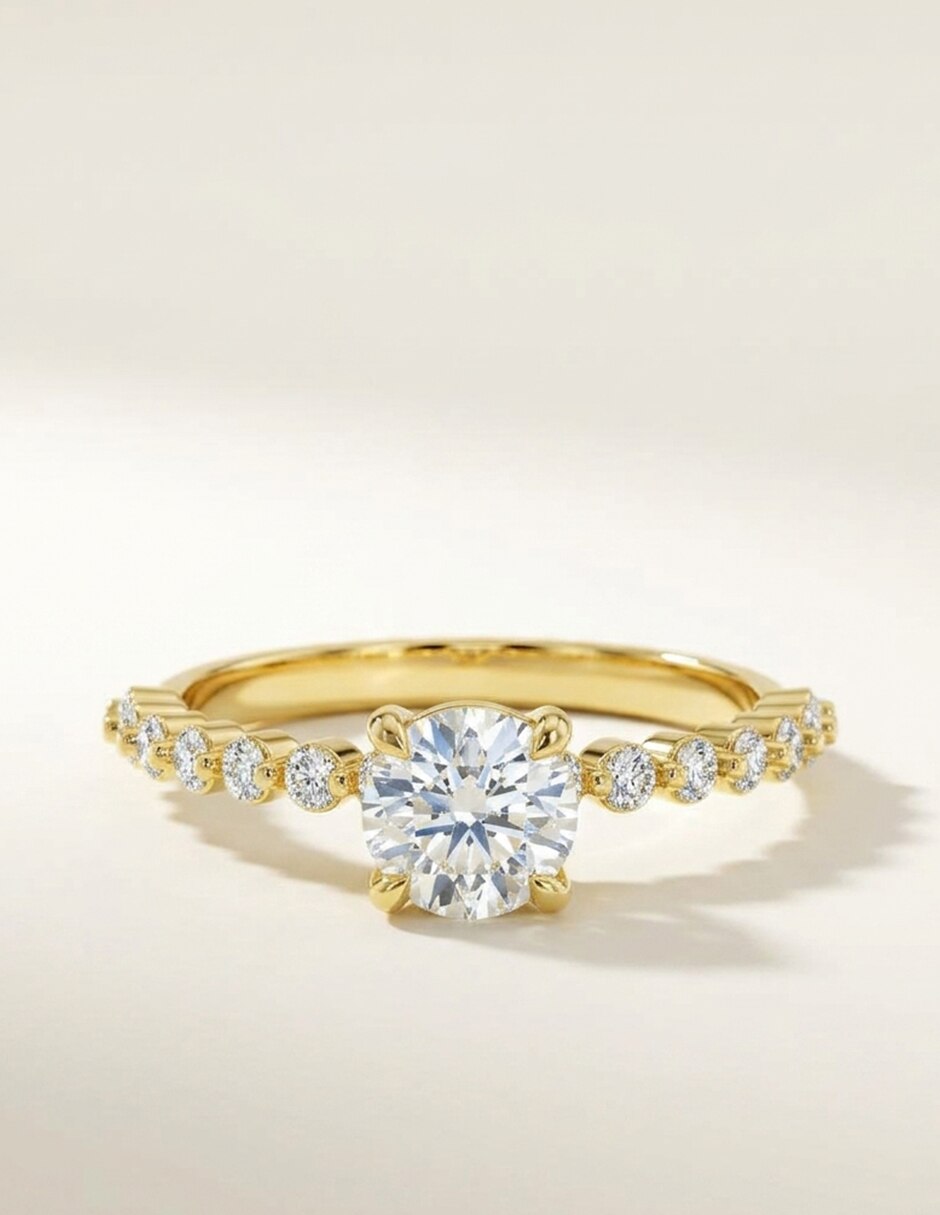 Anillo de compromiso de oro 18 k zirconia cúbica 8