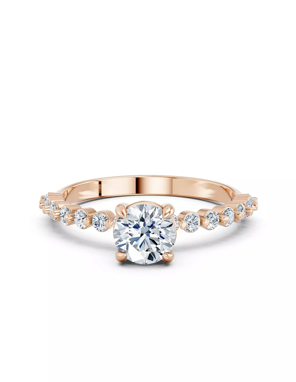 Anillo de compromiso de oro 18 k zirconia cúbica