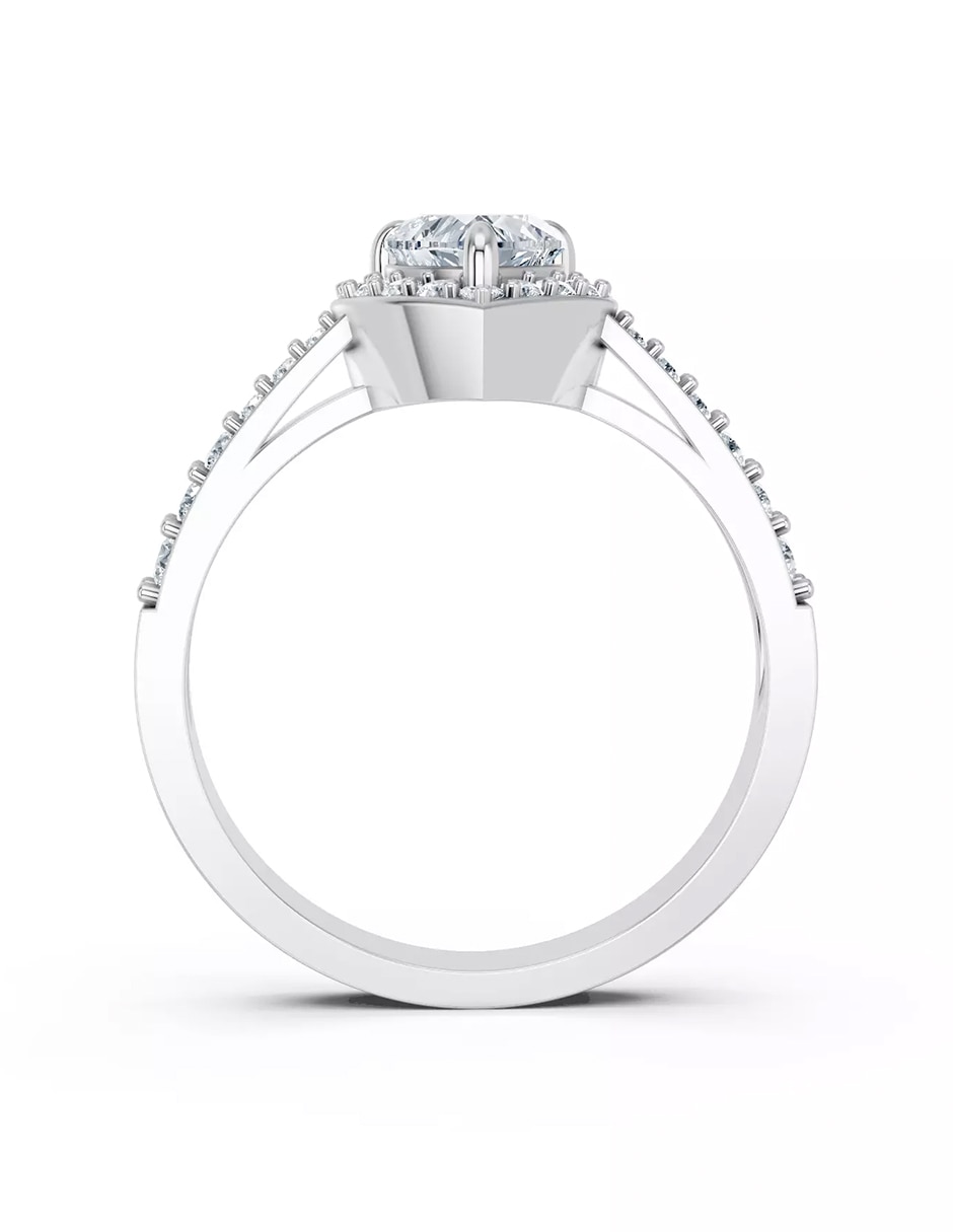 Anillo de compromiso de oro 18 k zirconia cúbica 3