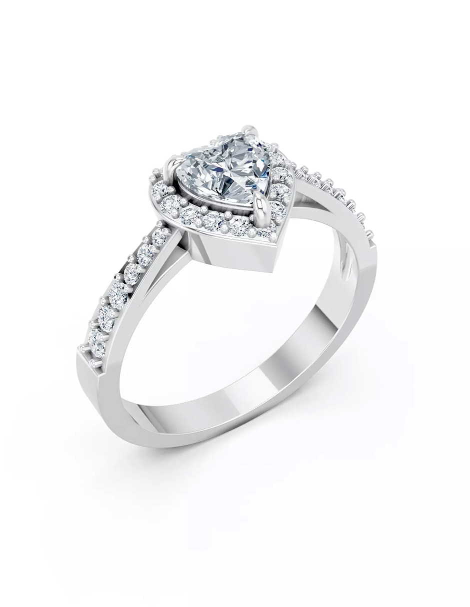 Anillo de compromiso de oro 18 k zirconia cúbica 7