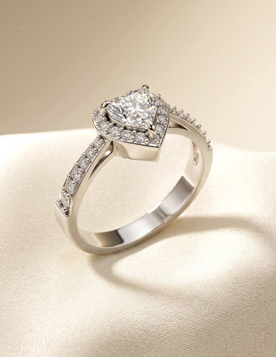 Anillo de compromiso de oro 18 k zirconia cúbica 8