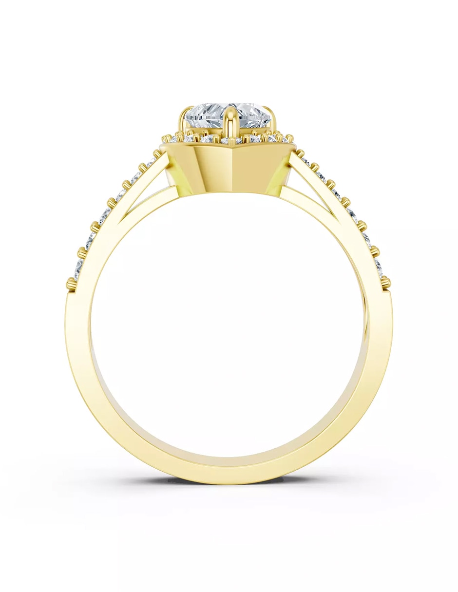 Anillo de compromiso de oro 14 k zirconia cúbica 3