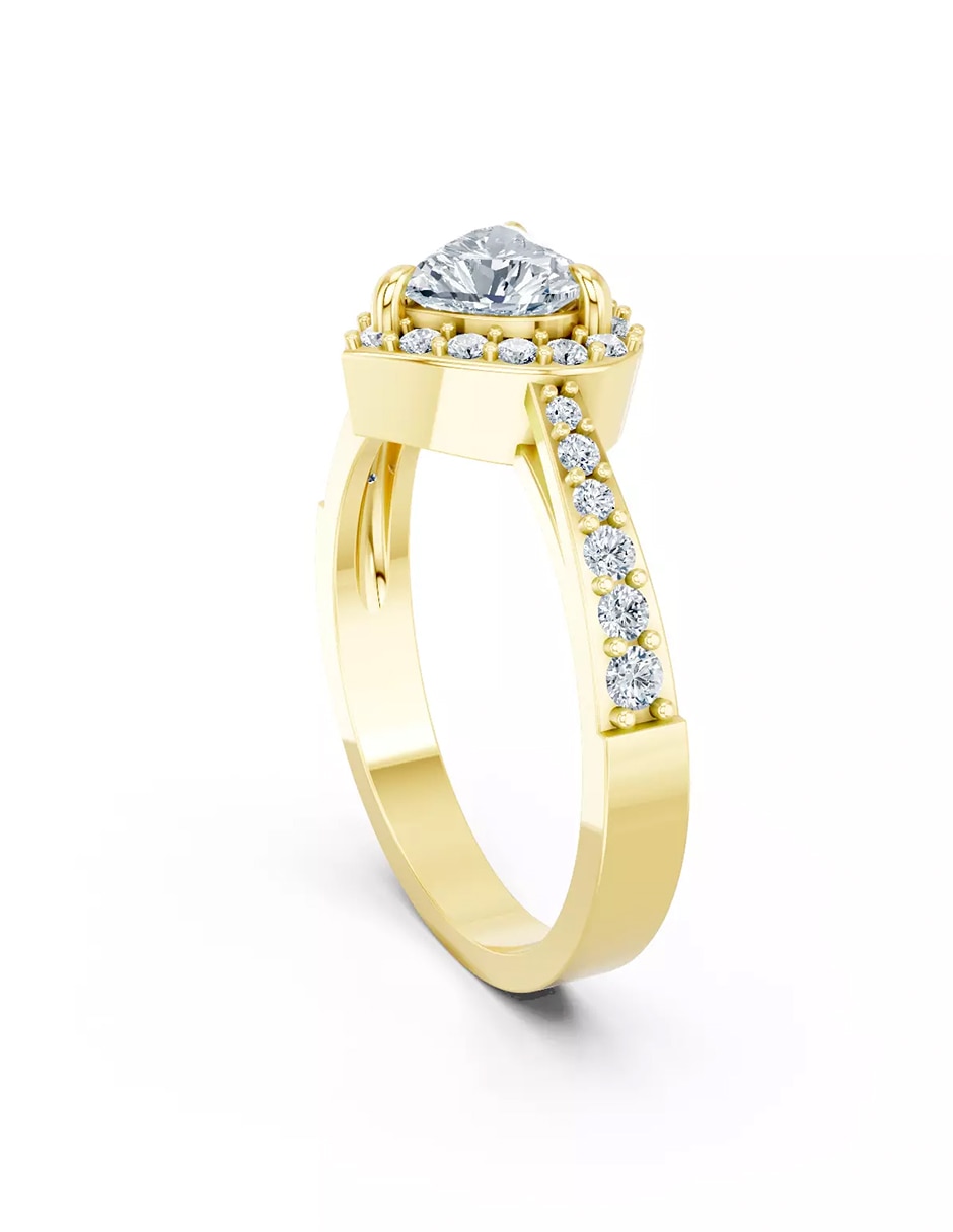 Anillo de compromiso de oro 14 k zirconia cúbica 4