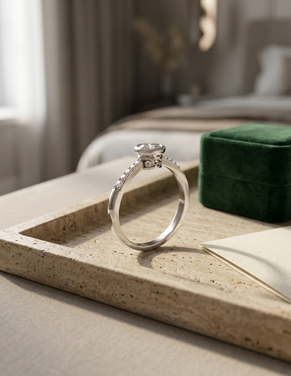 Anillo de compromiso de oro 9 k Amore Mio! 6