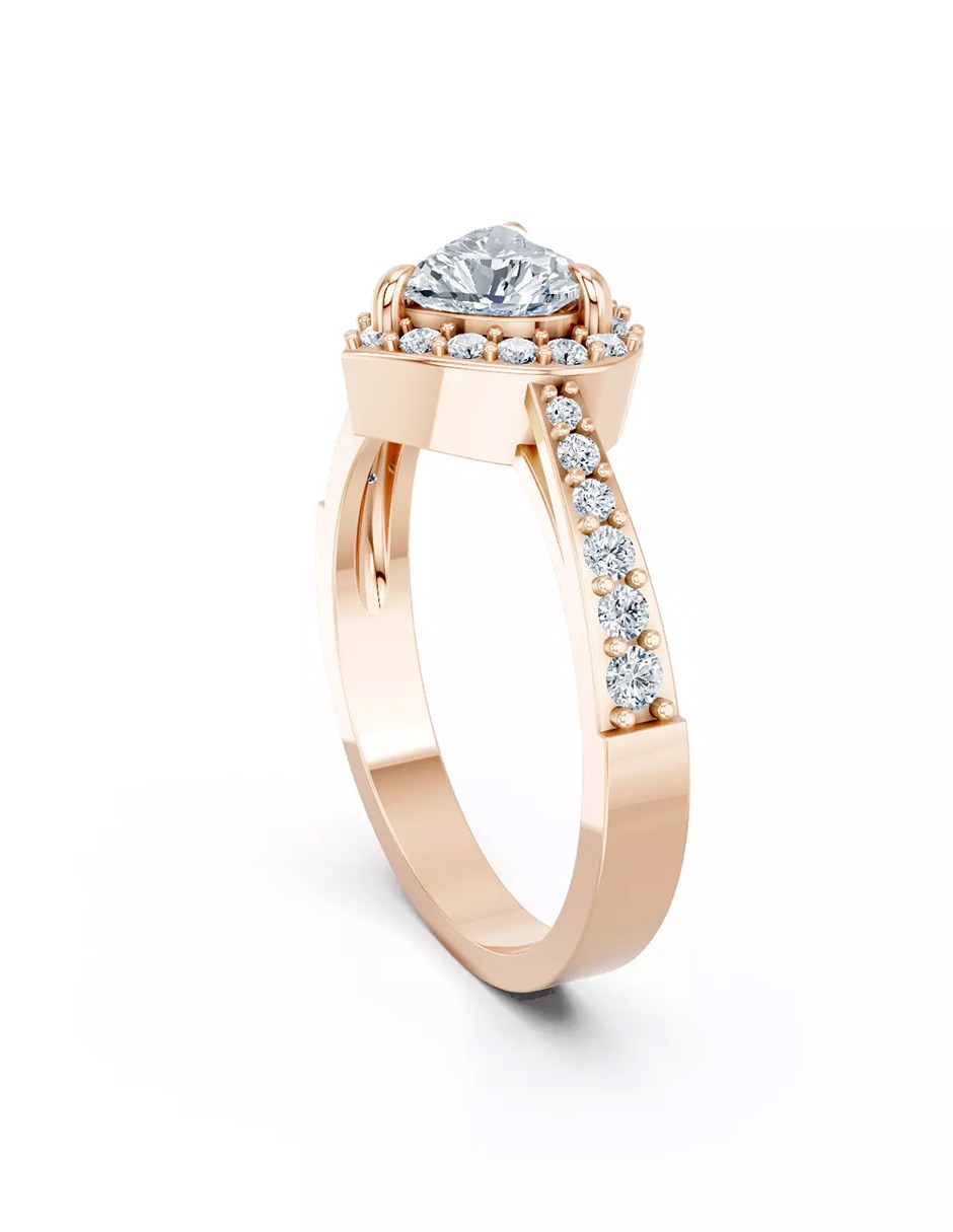 Anillo de compromiso de oro 9 k zirconia cúbica 4