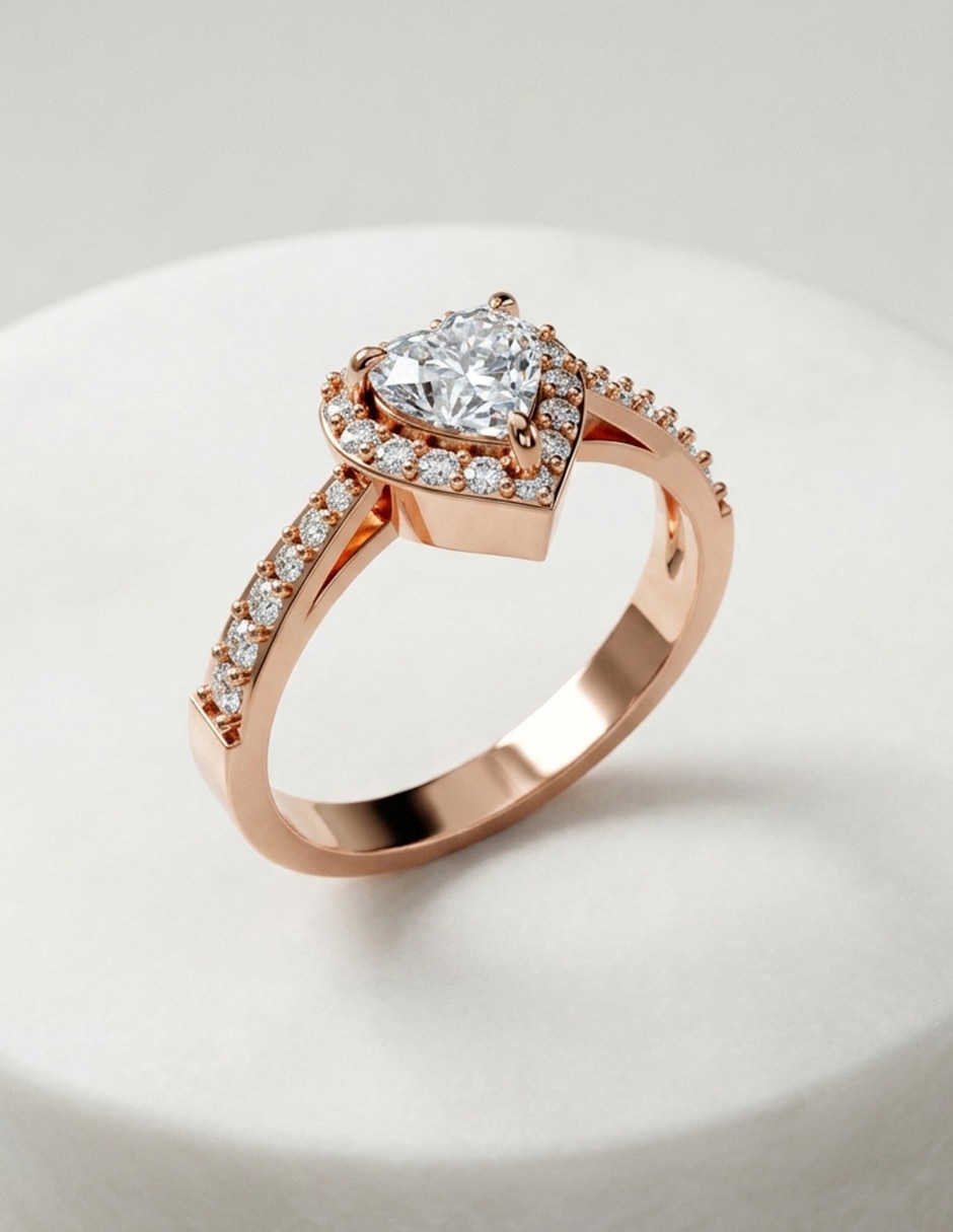 Anillo de compromiso de oro 9 k zirconia cúbica 5