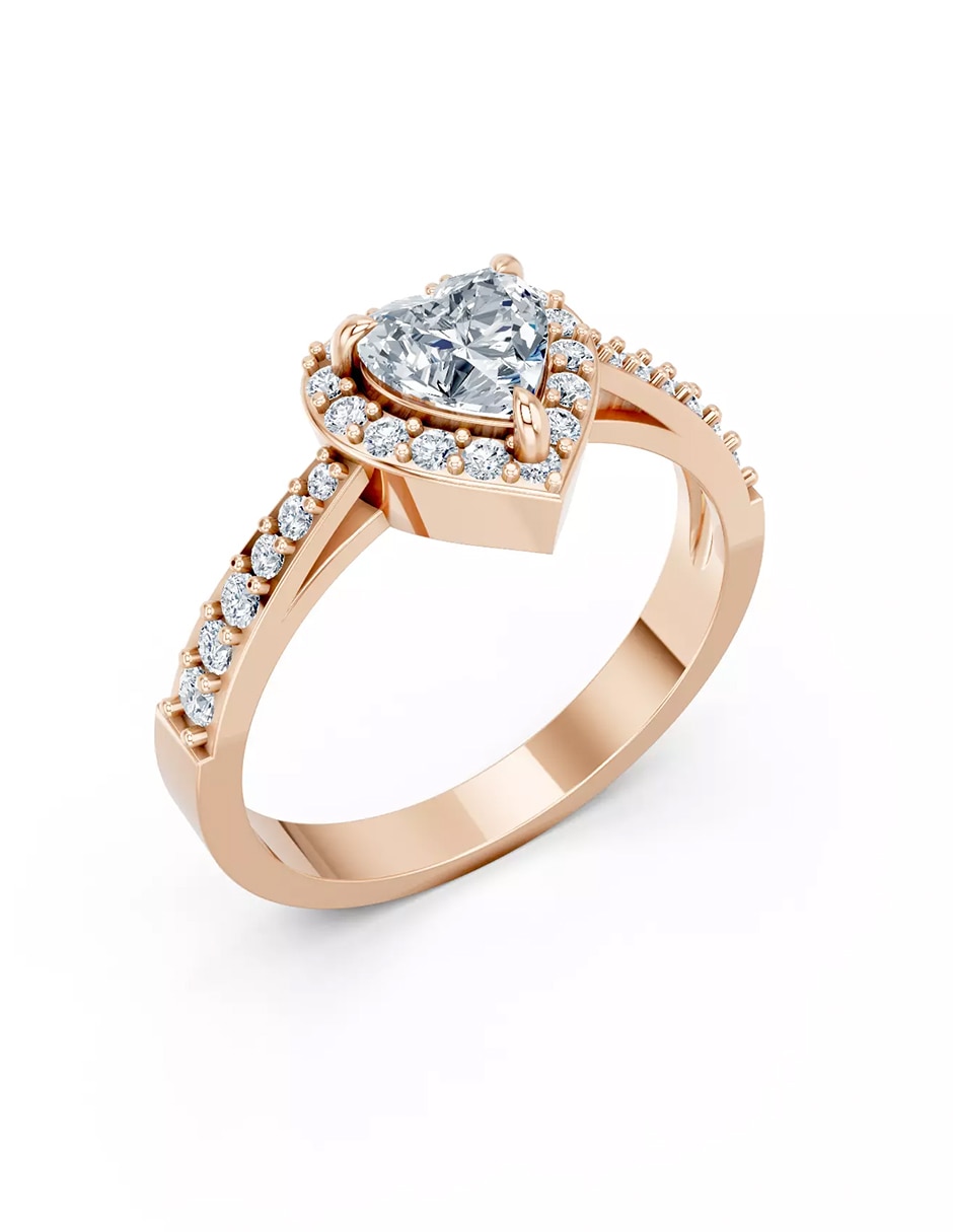 Anillo de compromiso de oro 9 k zirconia cúbica 7
