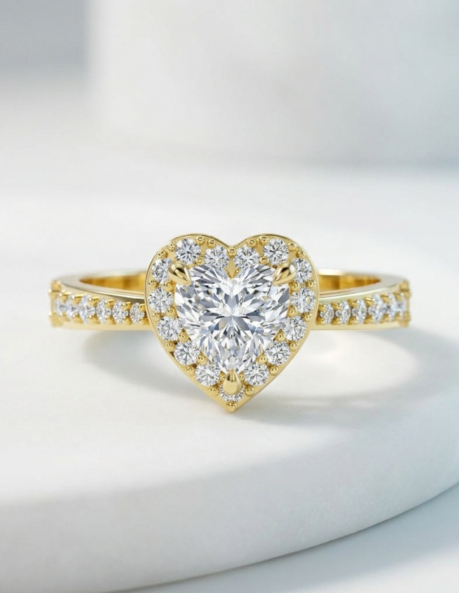 Anillo de compromiso de oro 9 k Amore Mio zirconia cúbica