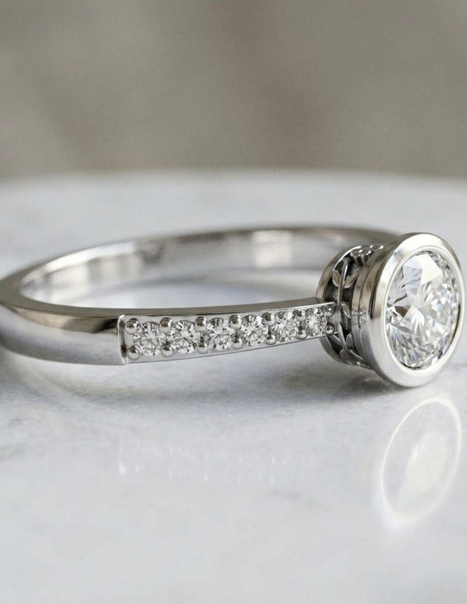 Anillo de compromiso de oro 14 k Amore Mio! 5