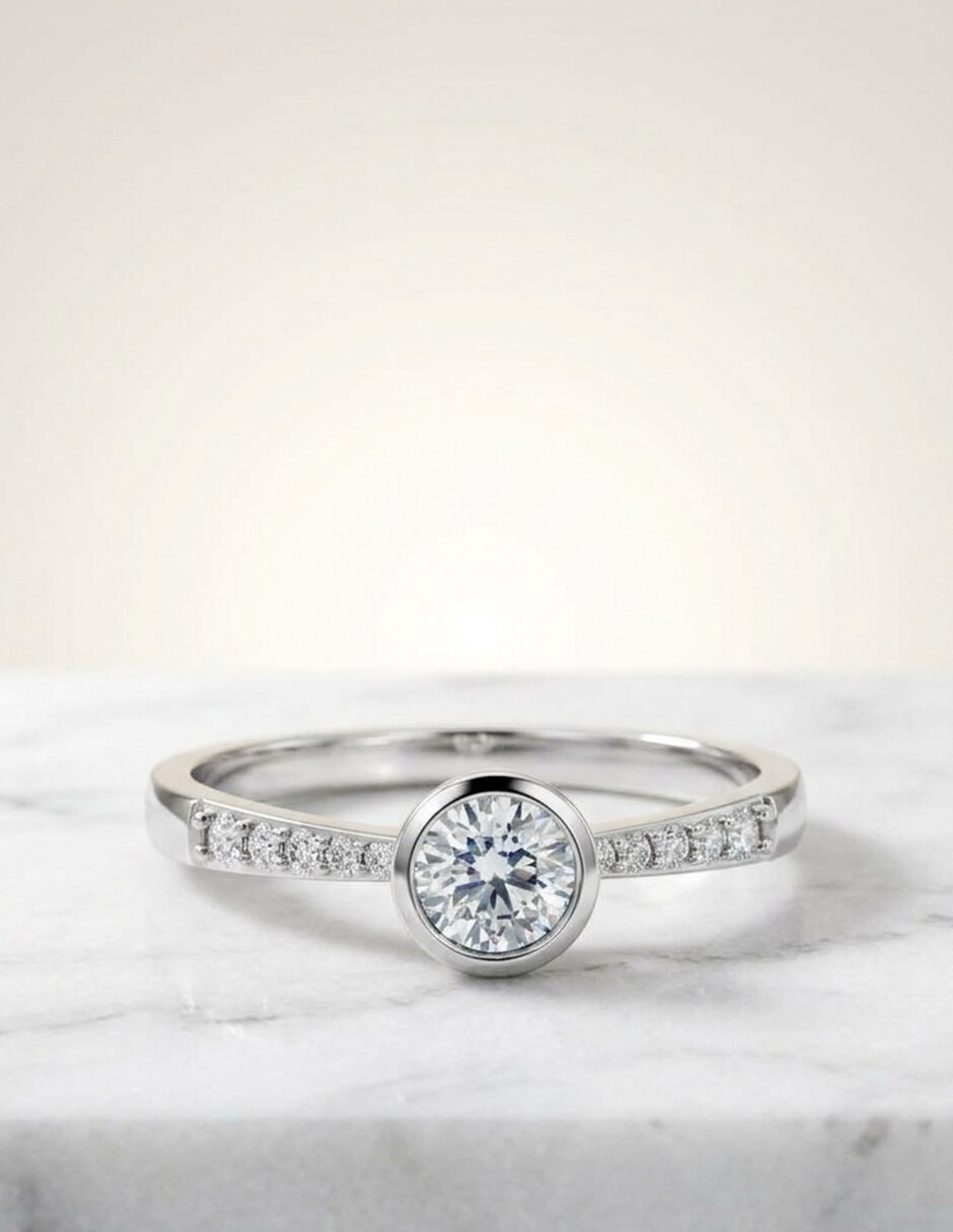 Anillo de compromiso de oro 14 k Amore Mio! 8