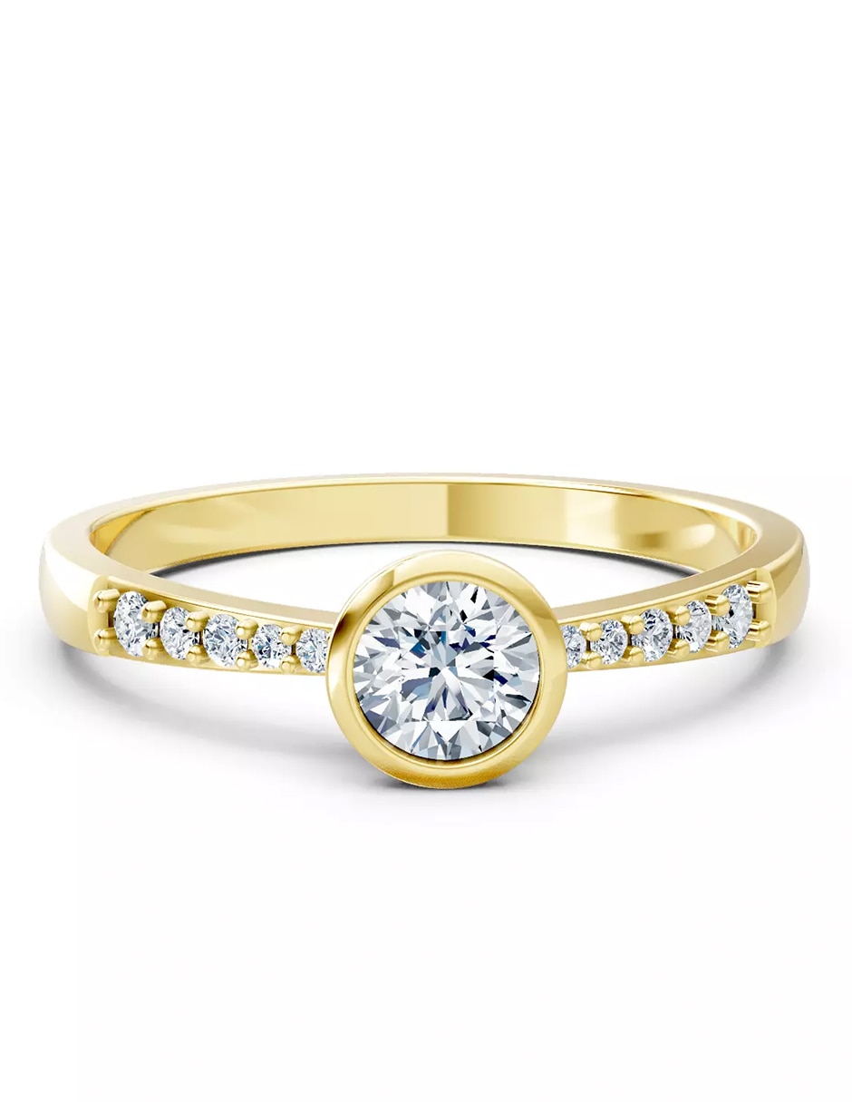 Anillo de compromiso de oro 9 k Amore Mio zirconia cúbica