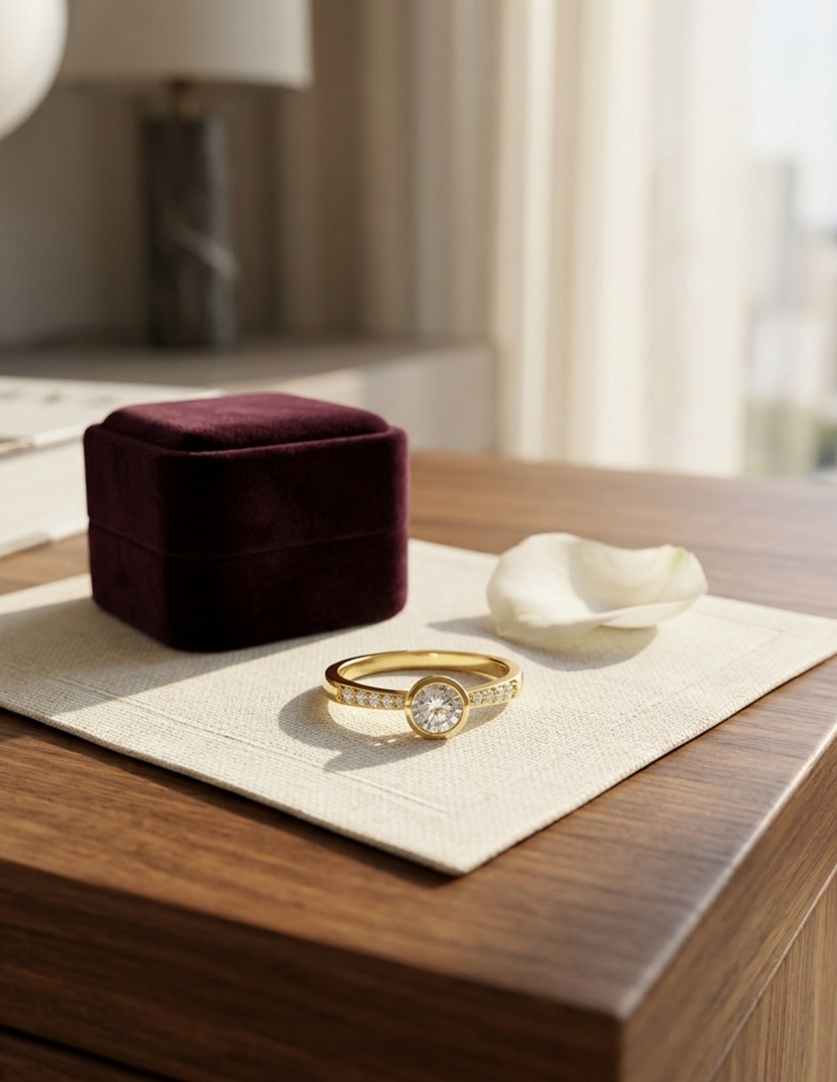 Anillo de compromiso de oro 18 k Amore Mio zirconia cúbica