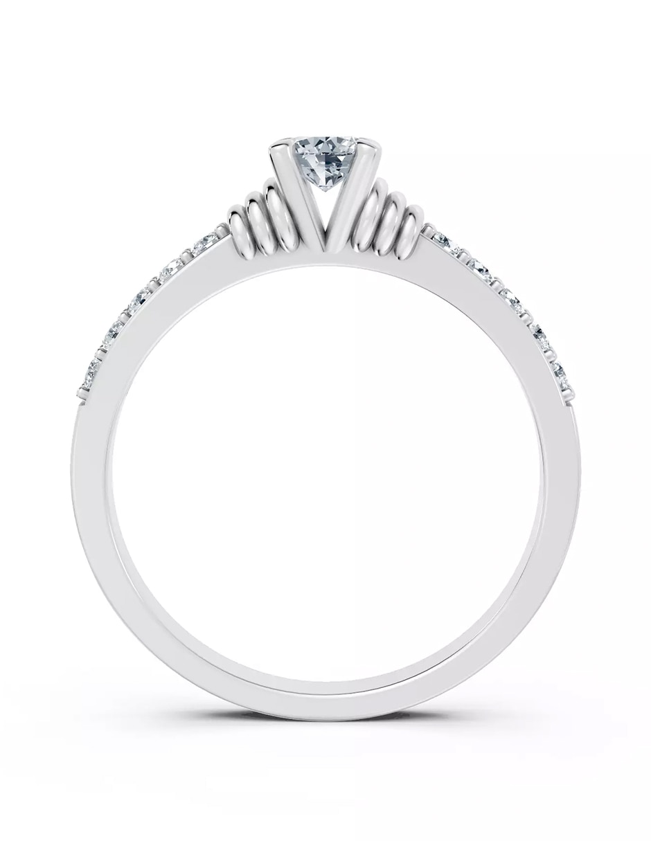 Anillo de compromiso de oro 9 k zirconia cúbica 3