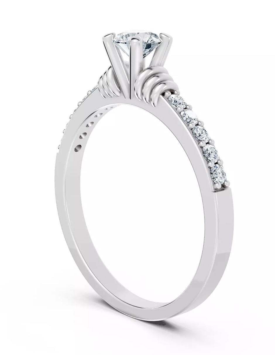 Anillo de compromiso de oro 9 k zirconia cúbica 4