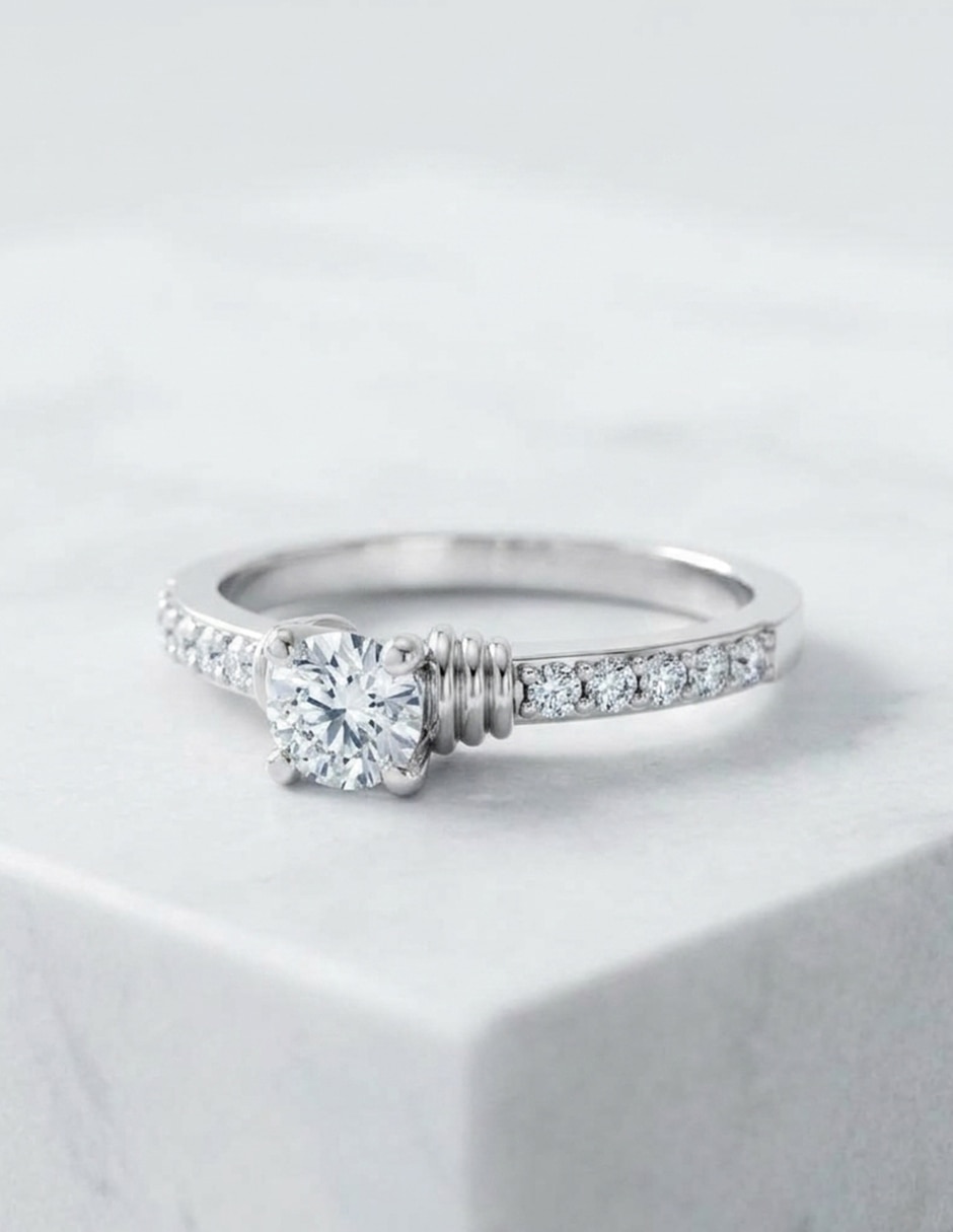 Anillo de compromiso de oro 9 k zirconia cúbica 5