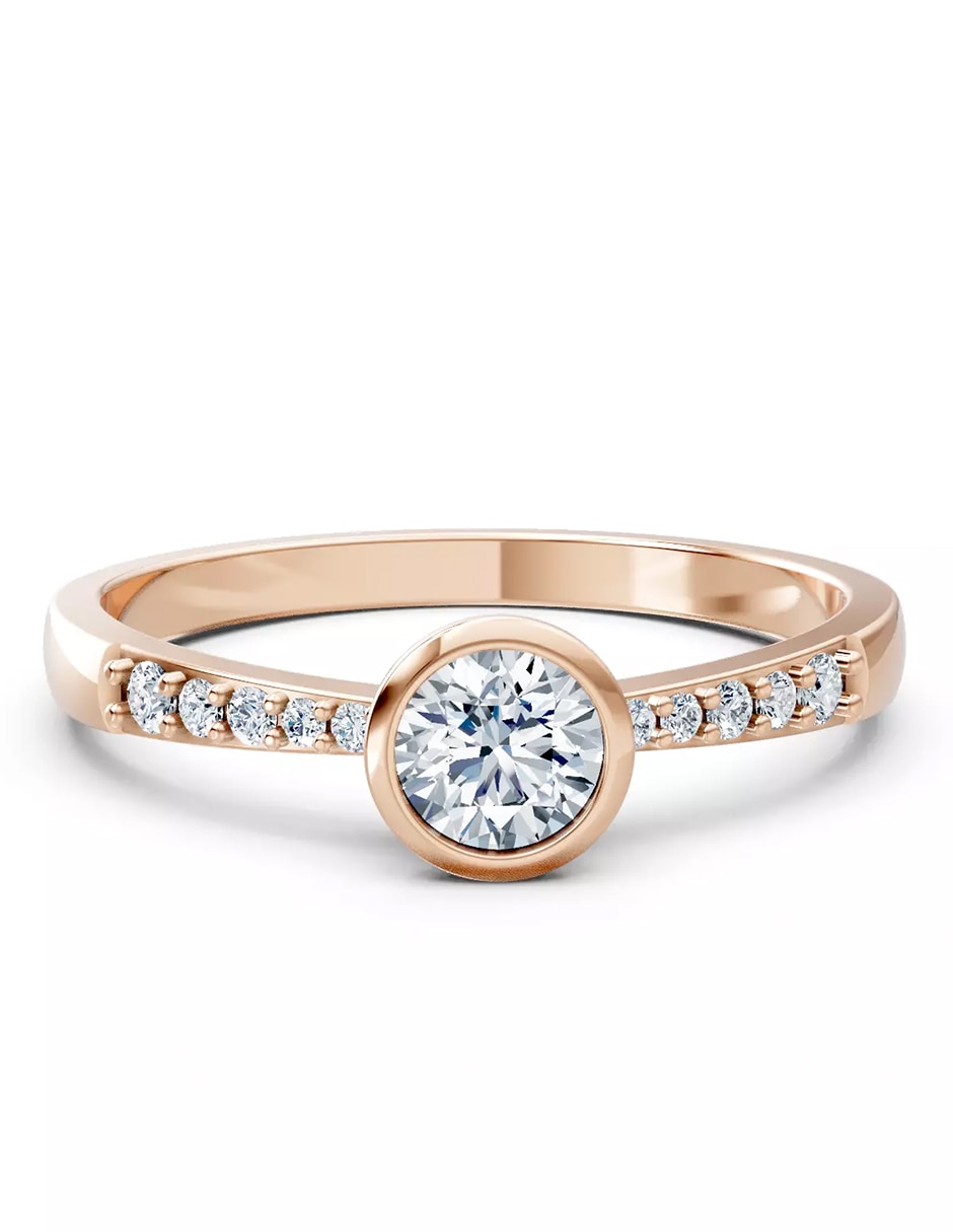 Anillo de compromiso de oro 14 k zirconia cúbica 1