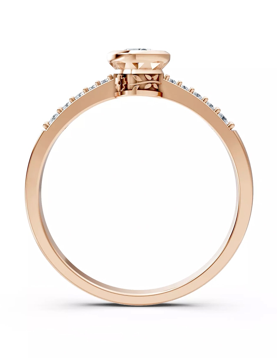 Anillo de compromiso de oro 14 k zirconia cúbica 2
