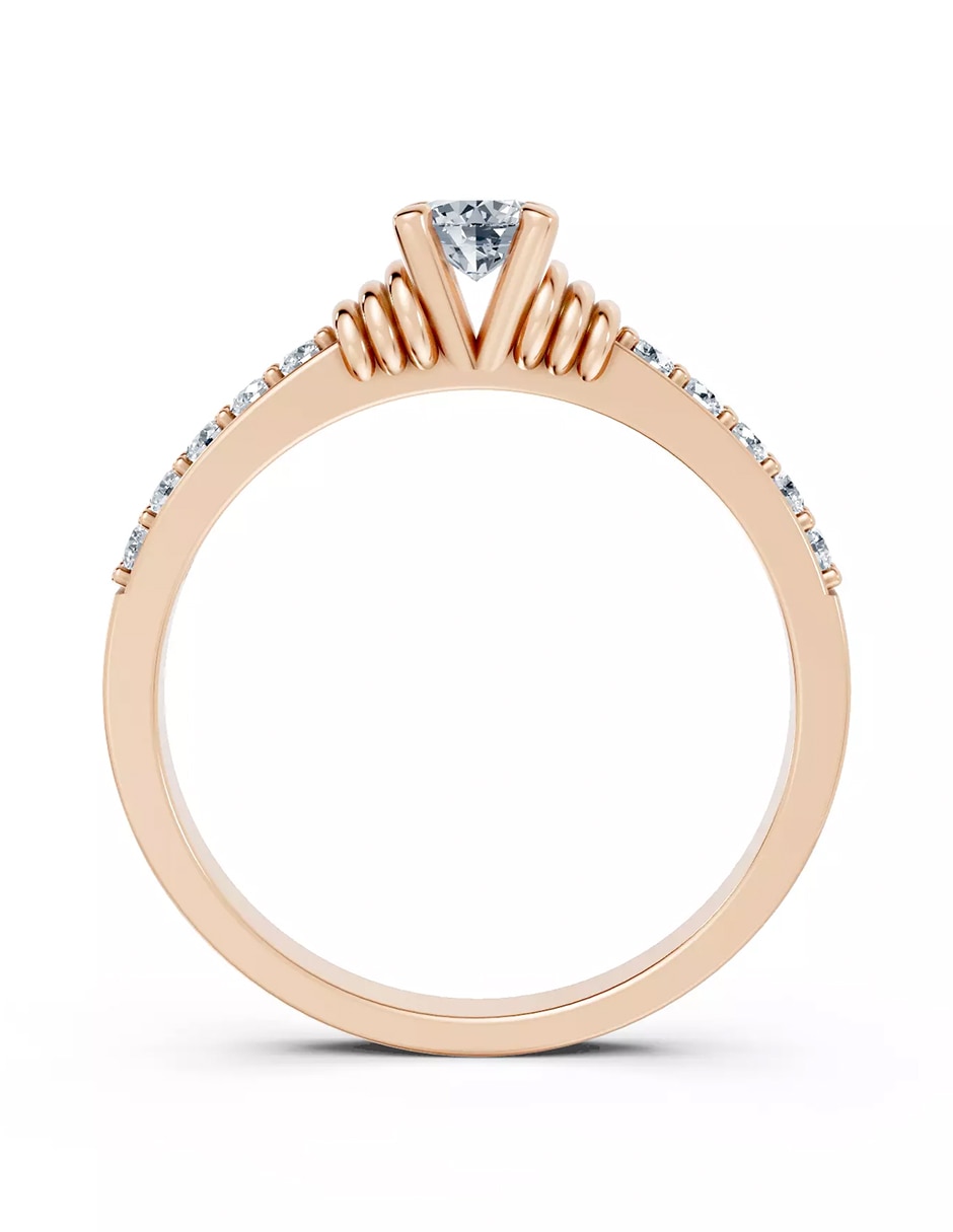 Anillo de compromiso de oro 14 k zirconia cúbica 3