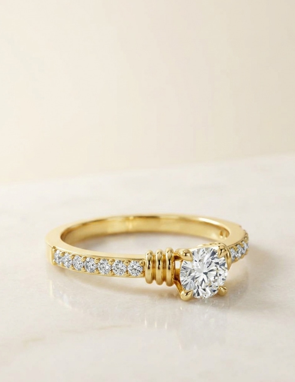 Anillo de compromiso de oro 9 k Amore Mio zirconia cúbica