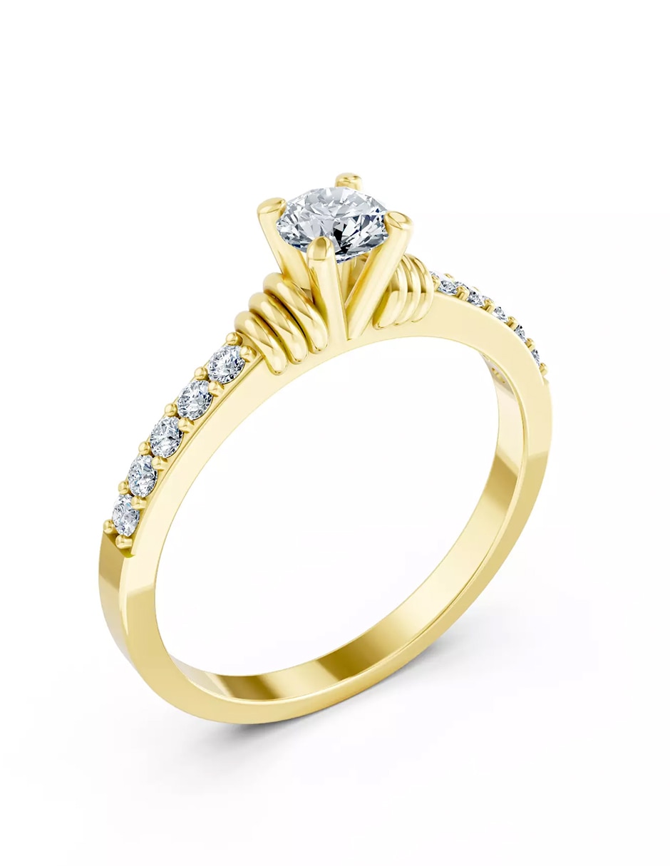 Anillo de compromiso de oro 9 k Amore Mio zirconia cúbica