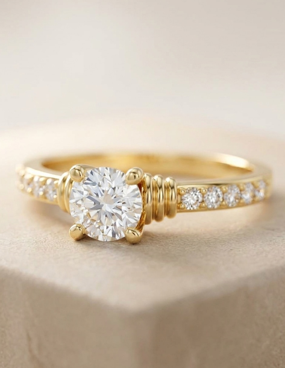 Anillo de compromiso de oro 9 k Amore Mio zirconia cúbica