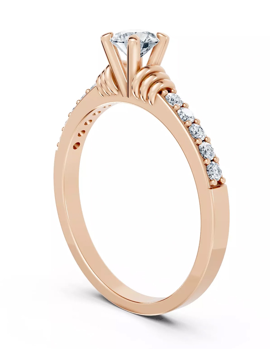 Anillo de compromiso de oro 18 k zirconia cúbica 4