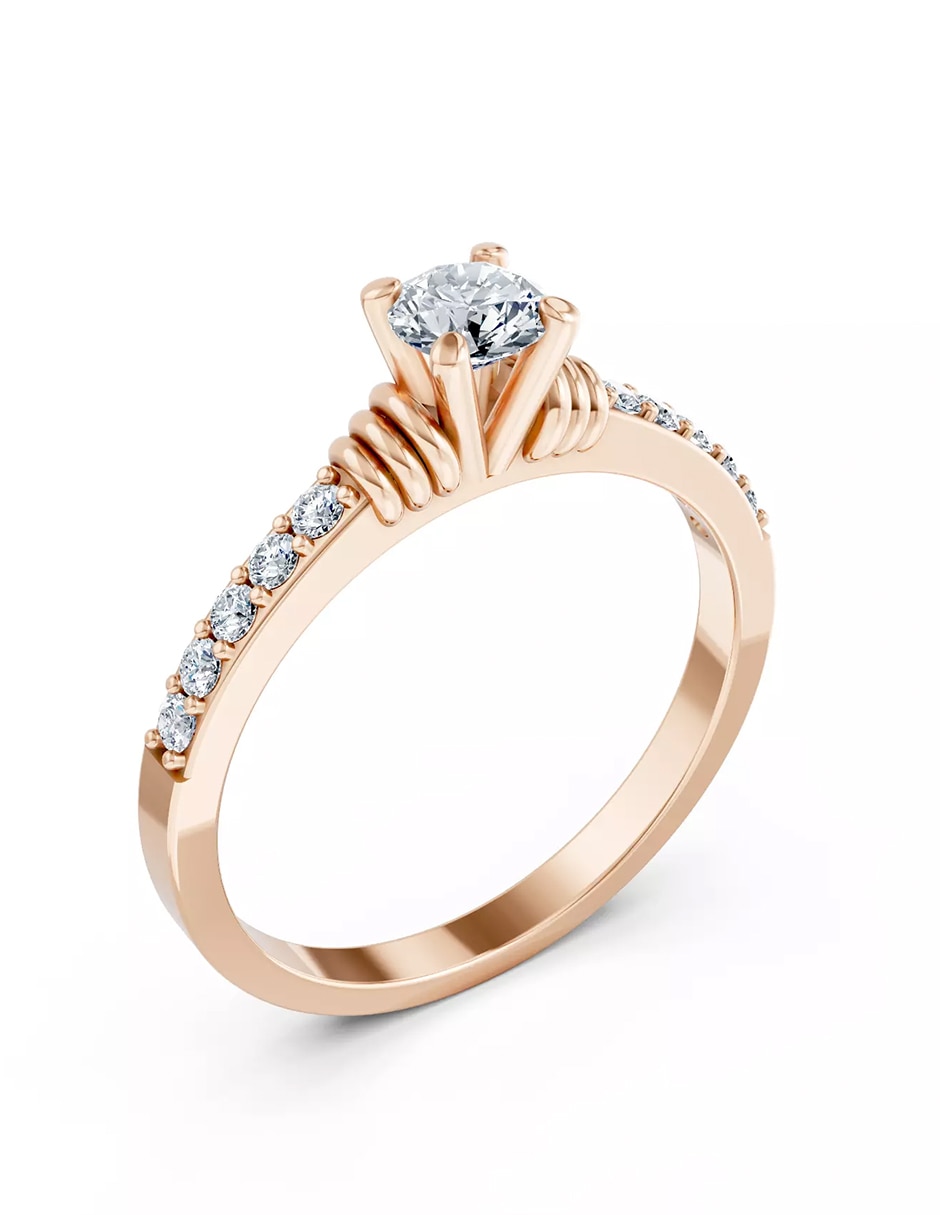 Anillo de compromiso de oro 18 k zirconia cúbica 7