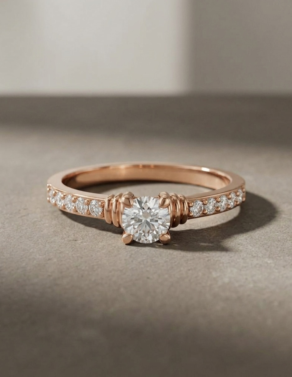Anillo de compromiso de oro 18 k zirconia cúbica 8