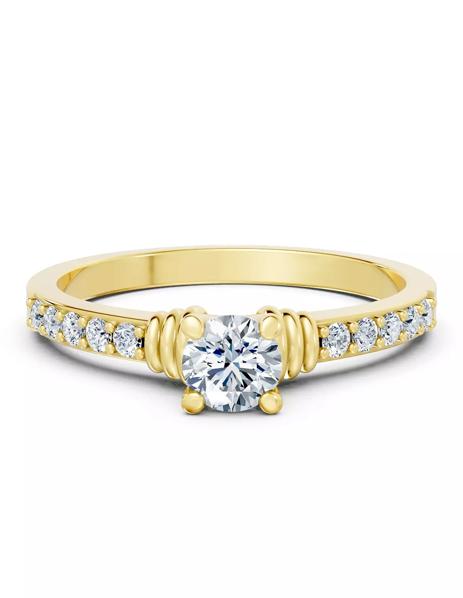 Anillo de compromiso de oro 18 k zirconia cúbica Anillo de compromiso de oro 18 k zirconia cúbica