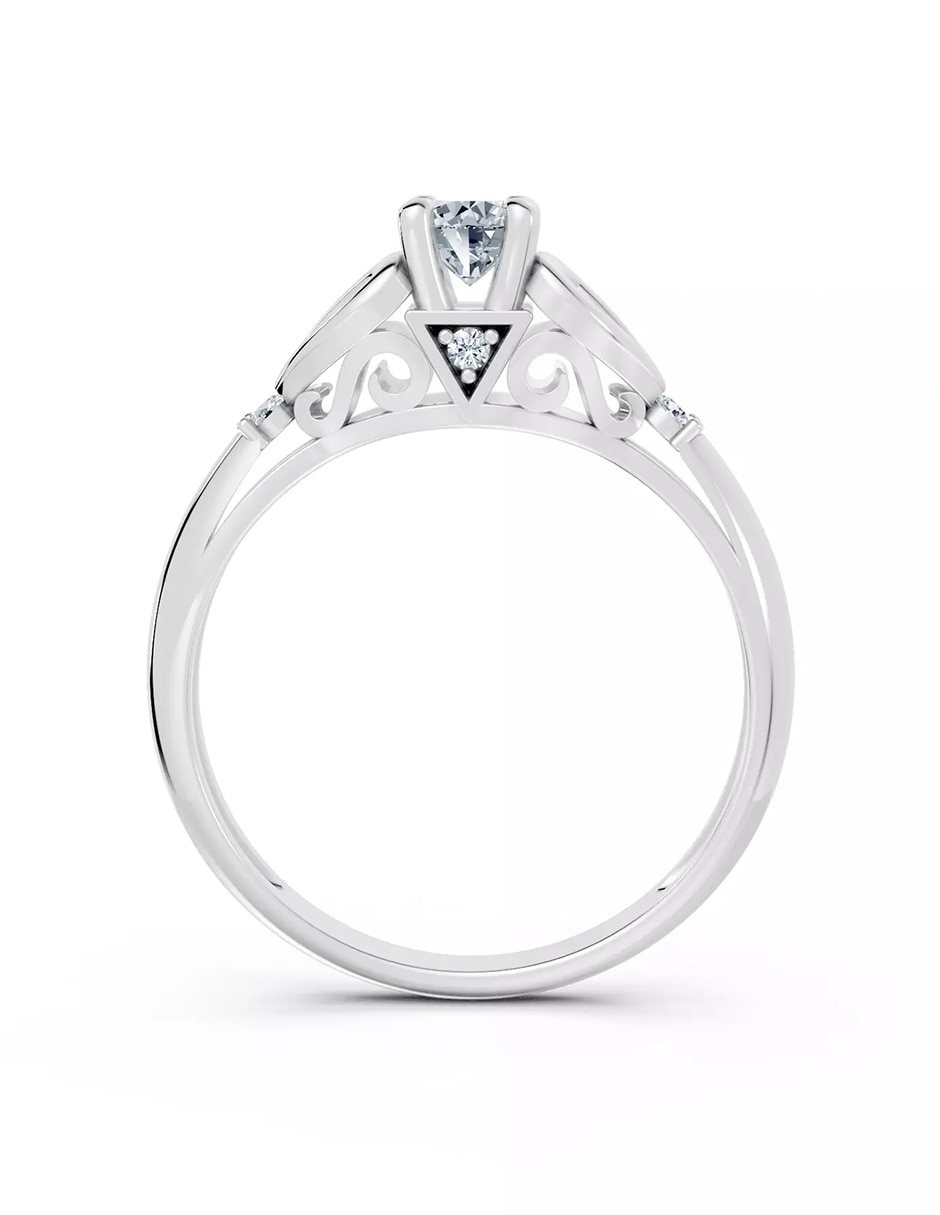 Anillo de compromiso de oro 14 k zirconia cúbica 3