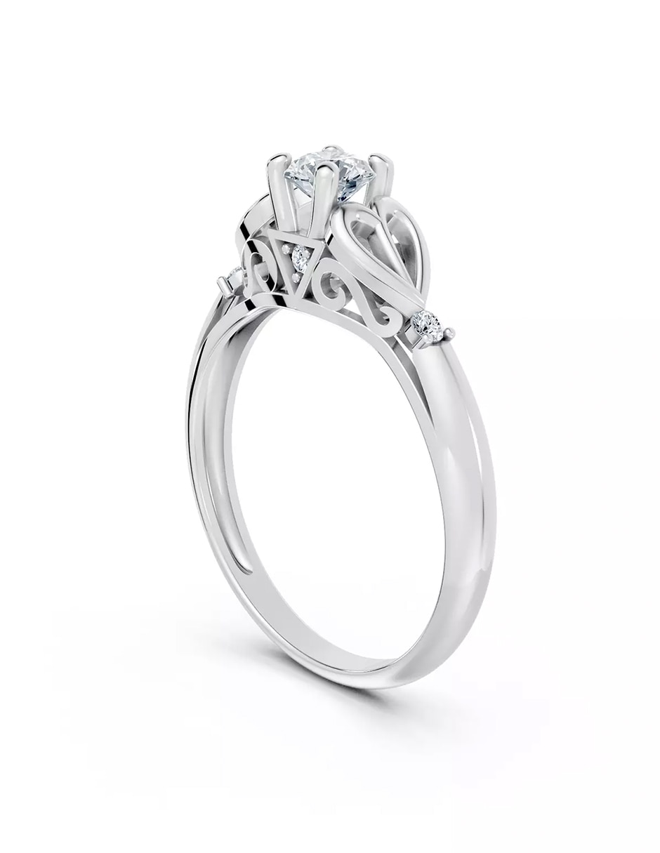 Anillo de compromiso de oro 14 k zirconia cúbica 4