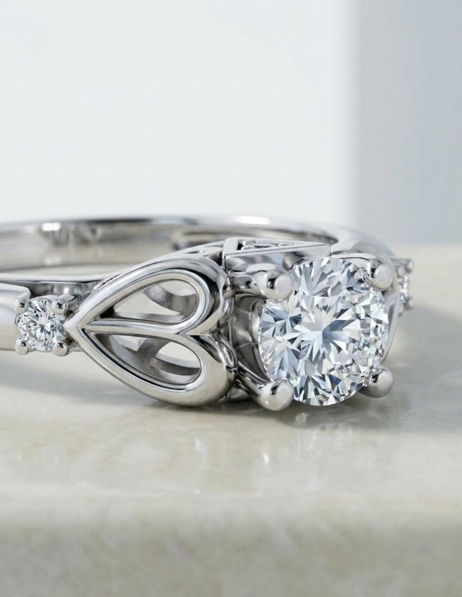 Anillo de compromiso de oro 14 k zirconia cúbica 8