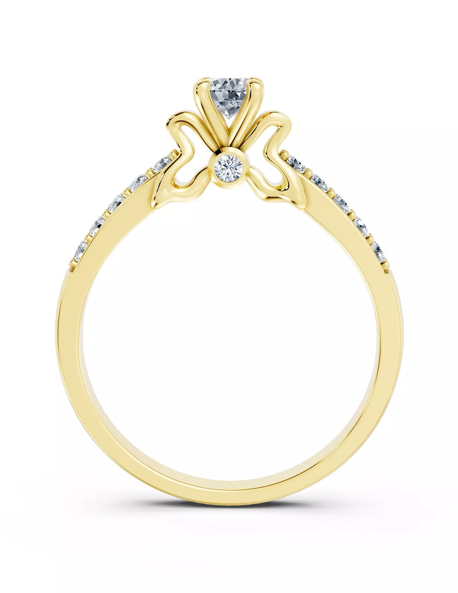 Anillo de compromiso de oro 14 k Amore Mio zirconia cúbica