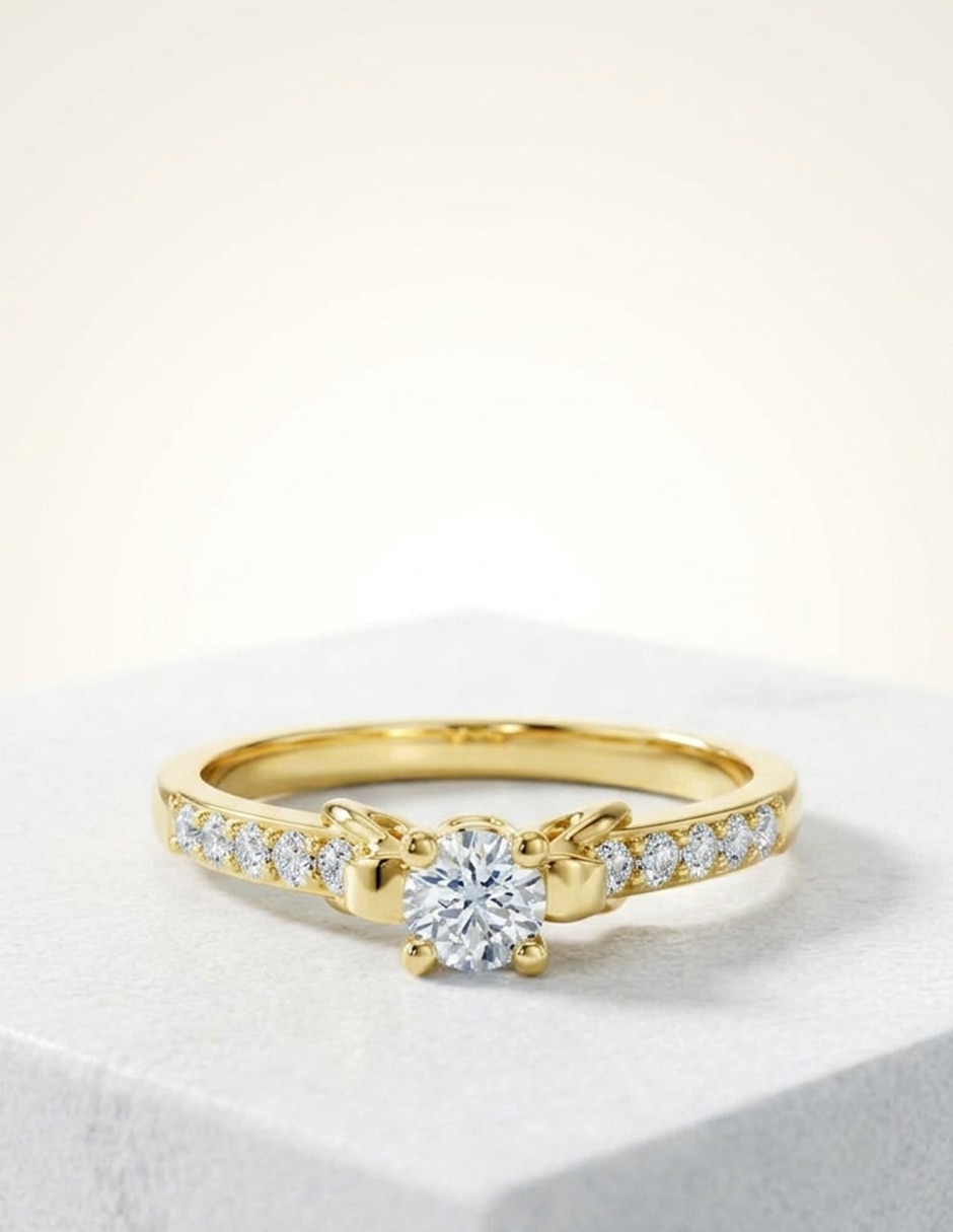 Anillo de compromiso de oro 18 k Amore Mio zirconia cúbica