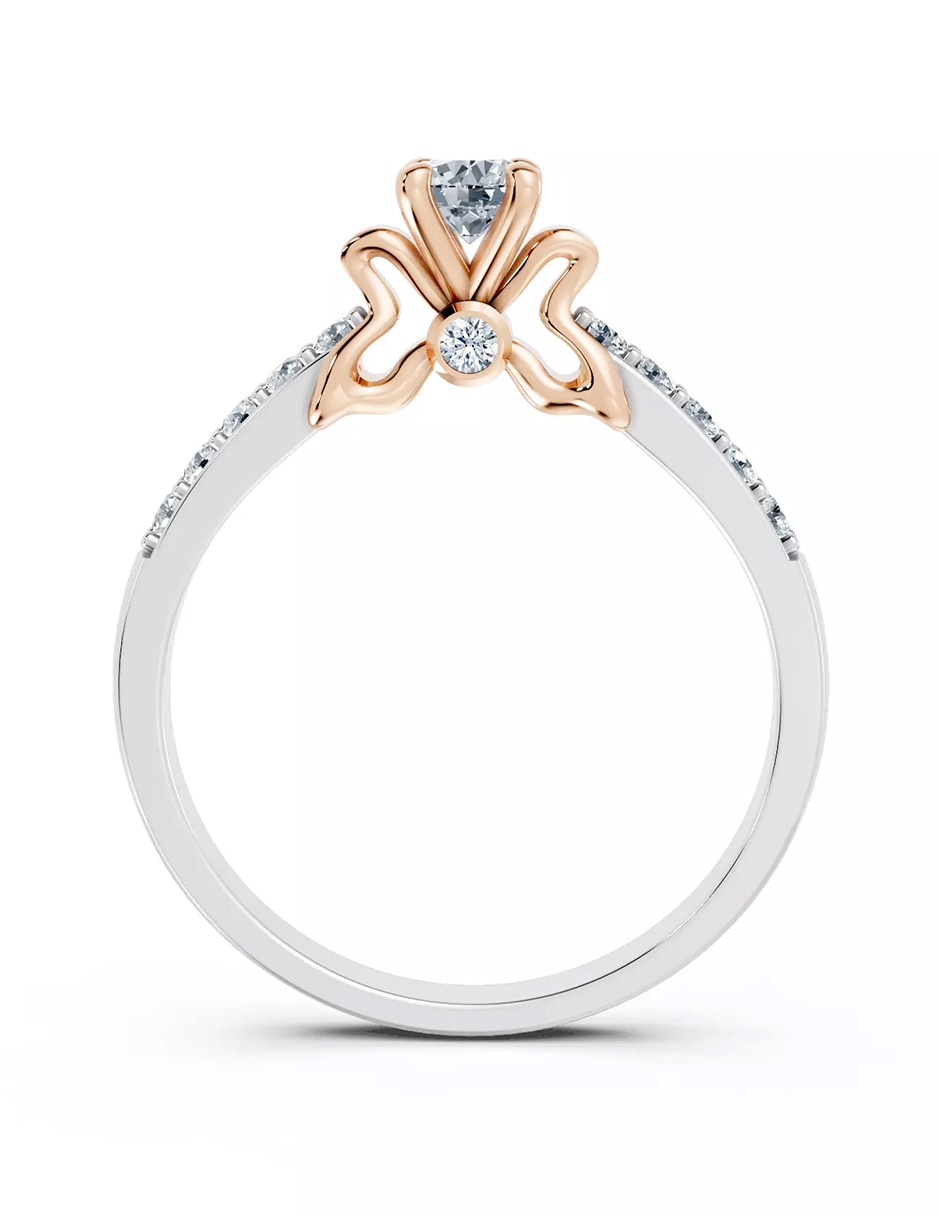 Anillo de compromiso de oro 18 k zirconia cúbica 3