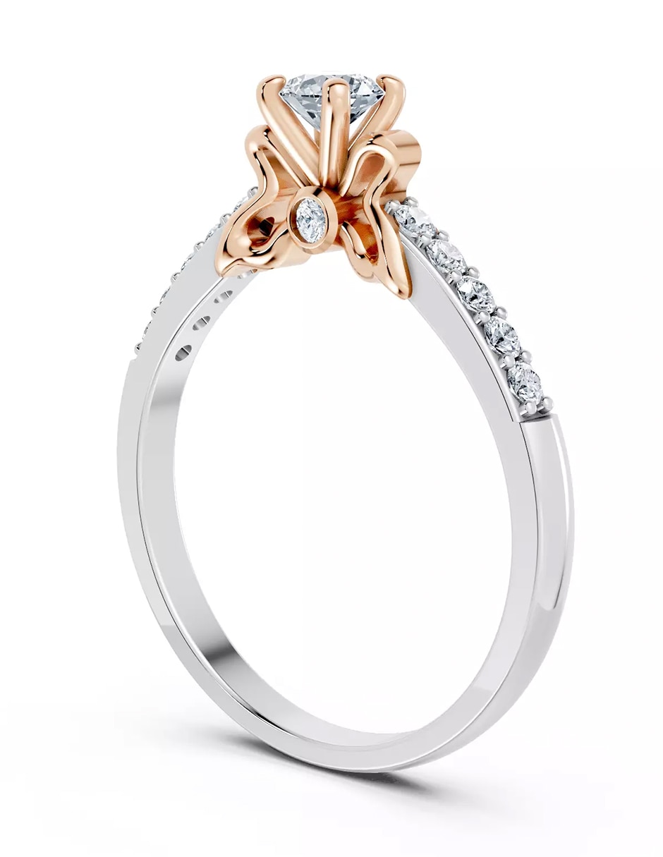 Anillo de compromiso de oro 18 k zirconia cúbica 4