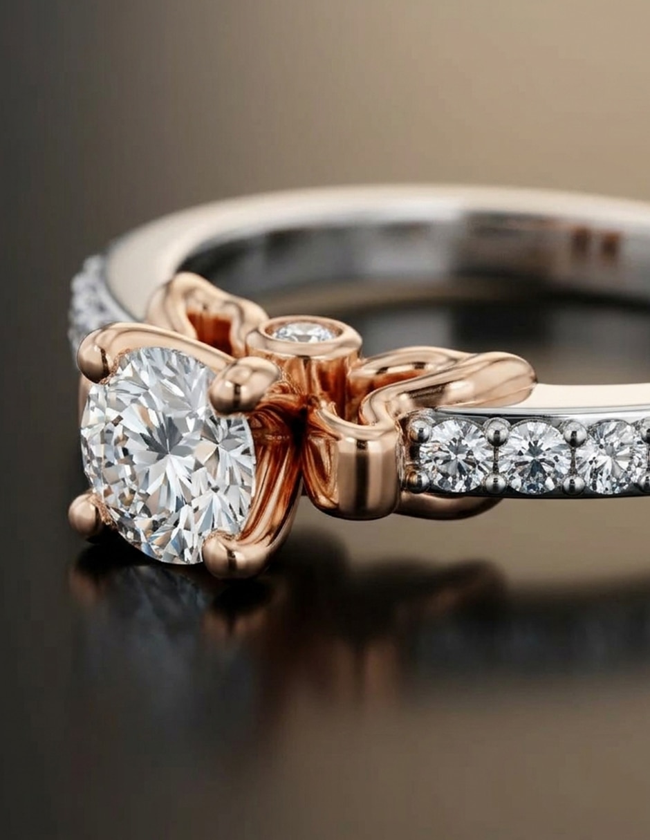 Anillo de compromiso de oro 18 k zirconia cúbica 5