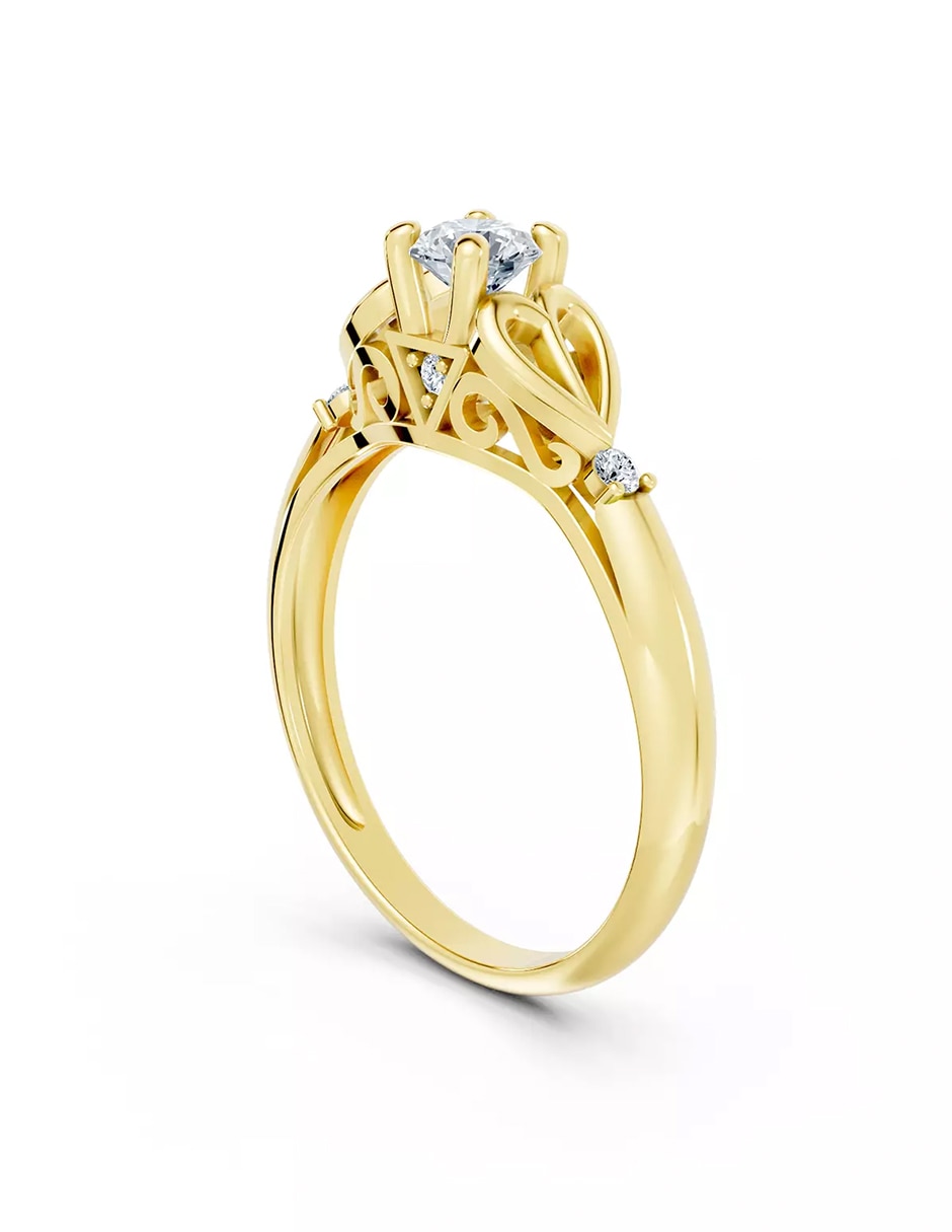 Anillo de compromiso de oro 14 k Amore Mio zirconia cúbica