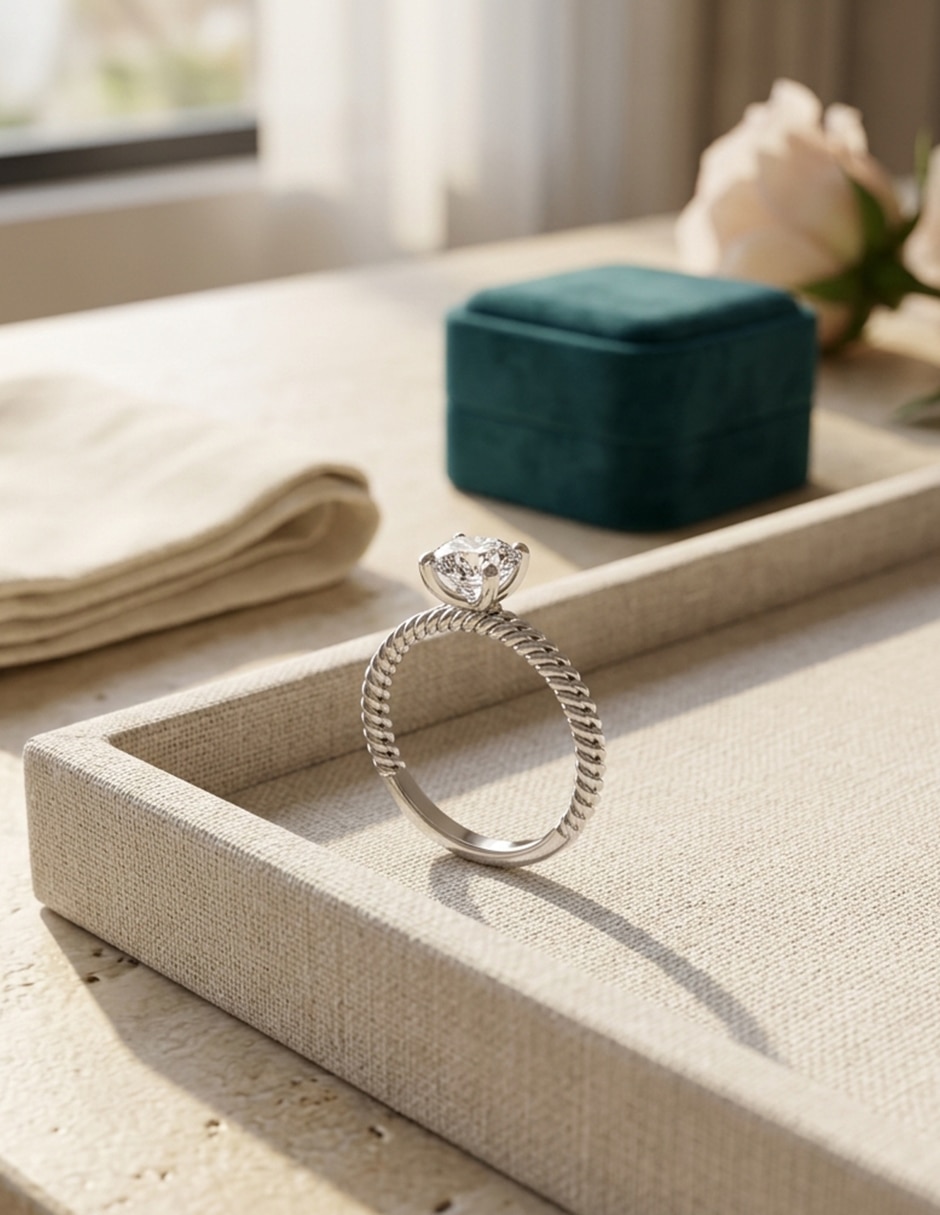 Anillo de compromiso de oro 9 k zirconia cúbica 4