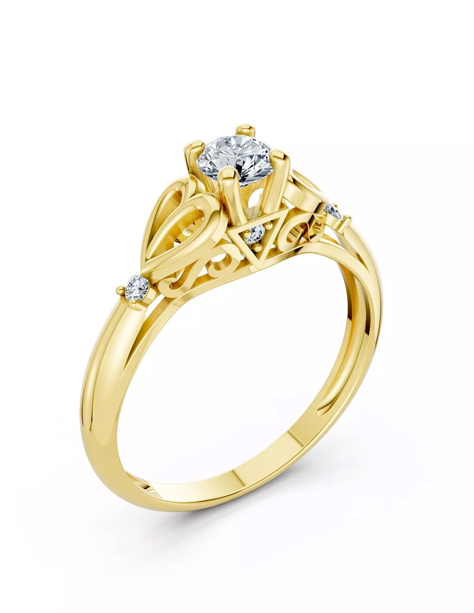 Anillo de compromiso de oro 9 k Amore Mio zirconia cúbica