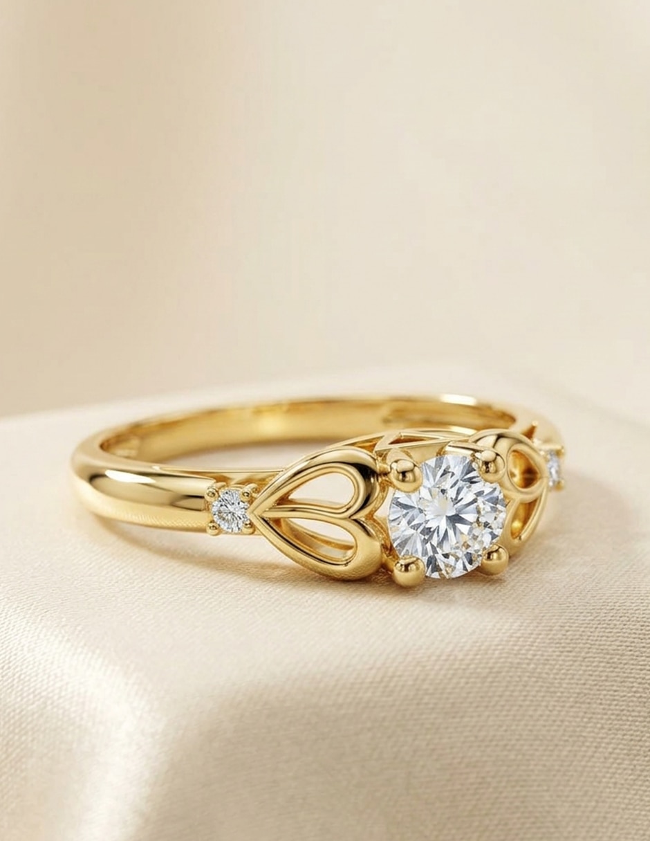 Anillo de compromiso de oro 18 k Amore Mio zirconia cúbica