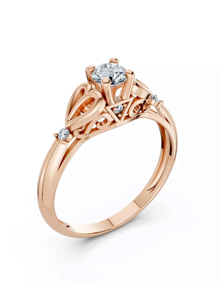 Anillo de compromiso de oro 18 k Amore Mio! 6