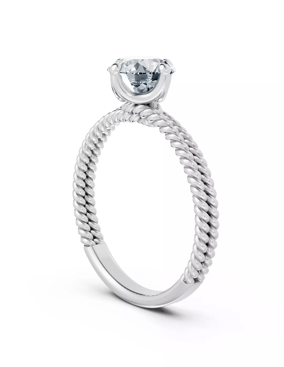 Anillo de compromiso de oro 18 k zirconia cúbica 3