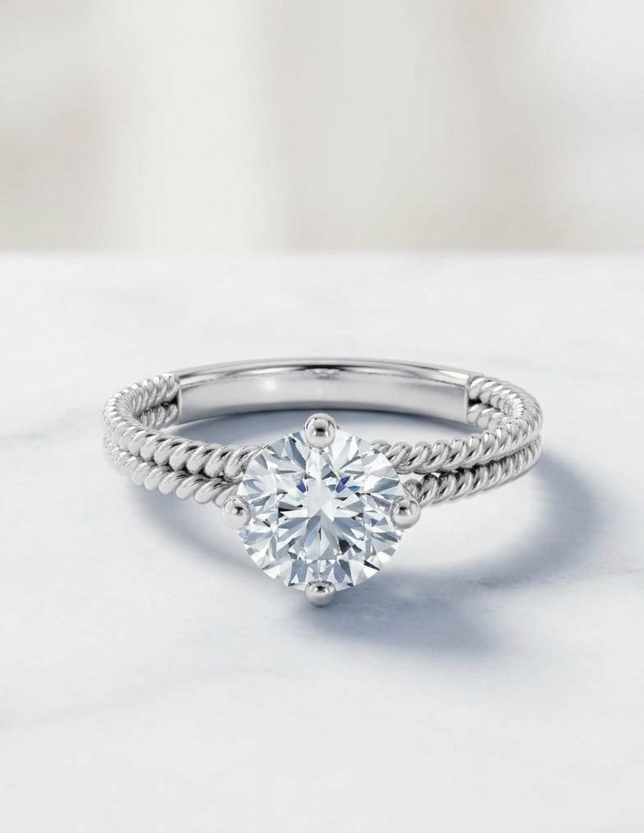 Anillo de compromiso de oro 18 k zirconia cúbica 6