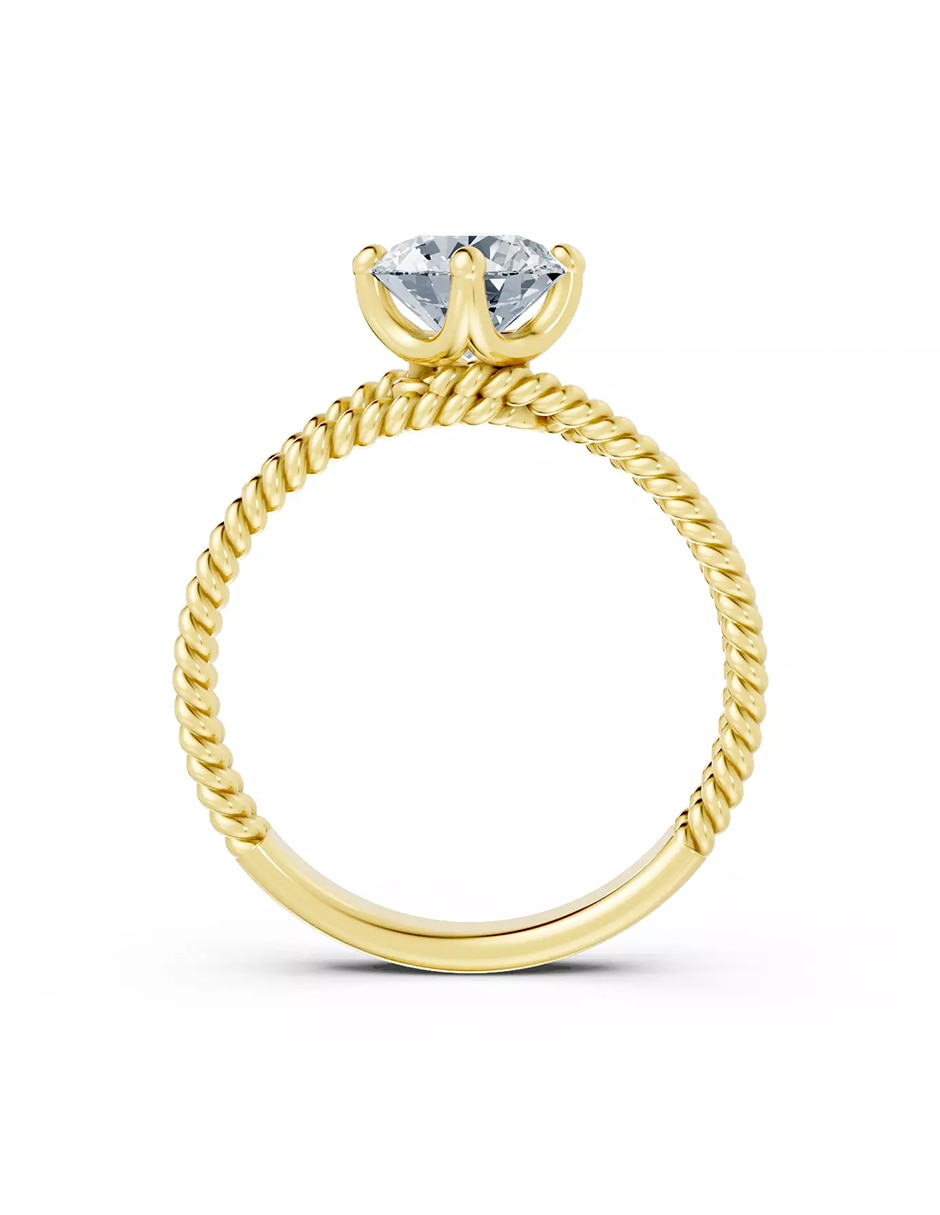 Anillo de compromiso de oro 14 k Amore Mio zirconia cúbica